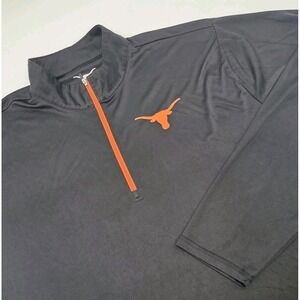 TEXAS LONGHORNS 1/4 ZIP PULLOVER MENS 2XL XXL BLACK ORANGE LOGO NCAA PERFORMANCE
